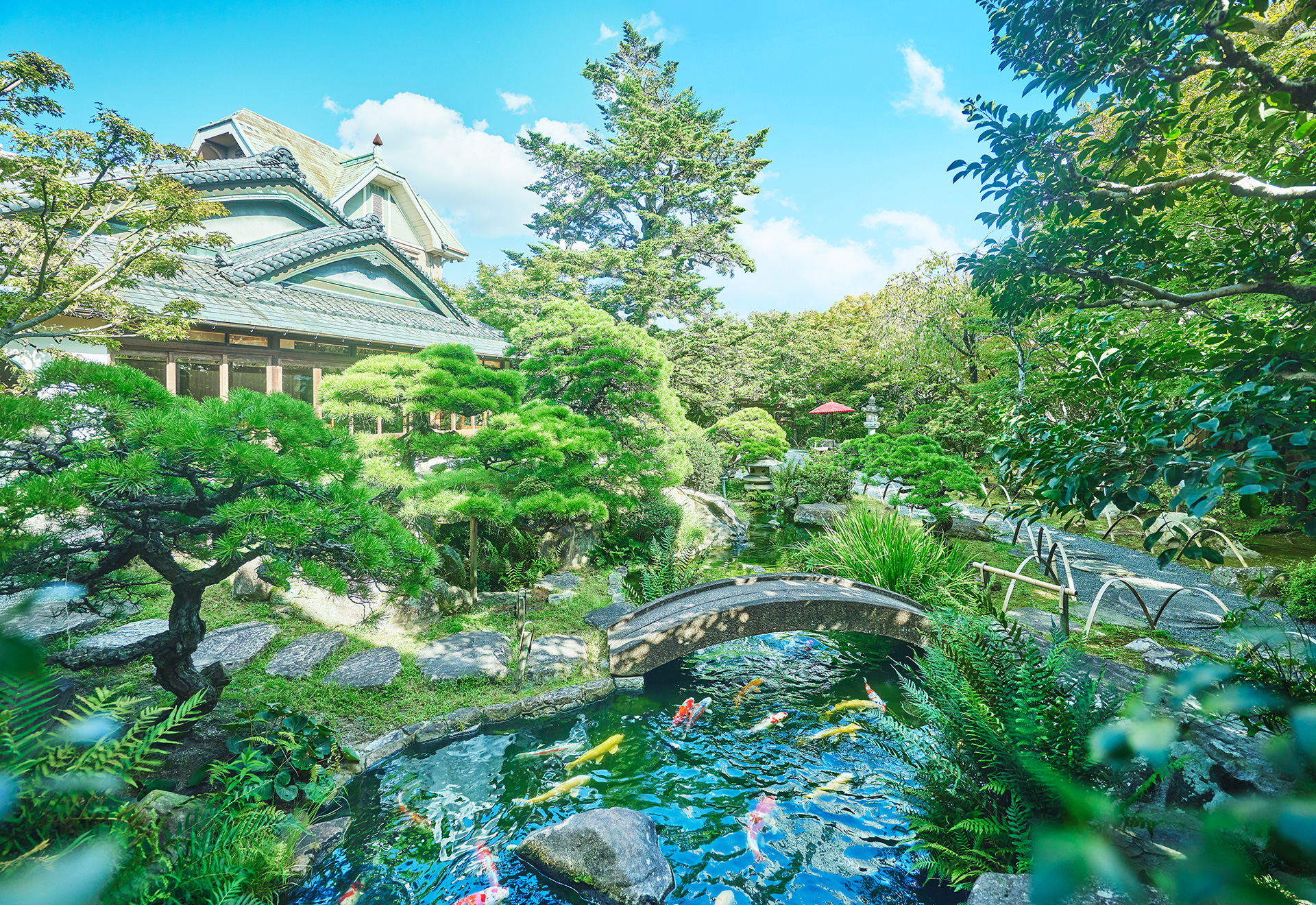 三瀧荘　日本庭園写真